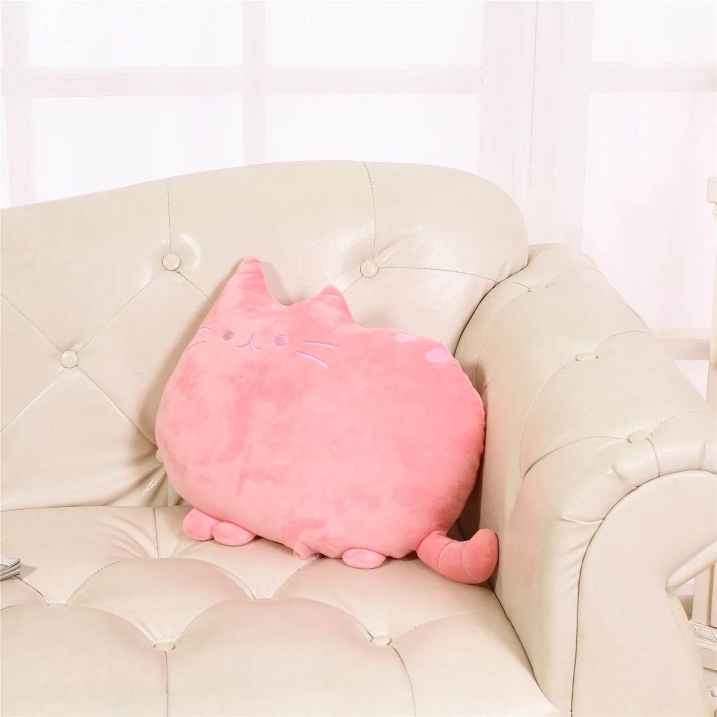 Creative Sofa Cushion Cat Pillow Cotton Biscuit Plush Animal Doll Kids Toys Cute Houseware Decoration Halloween Gifts