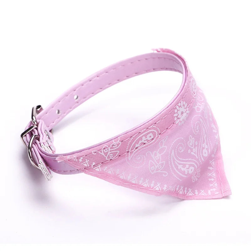 Classic Pet Cat Collar PU Leather Small Dog Scarf Adjustable Puppy Cats Neckerchief trigon Pet Collars Accessories