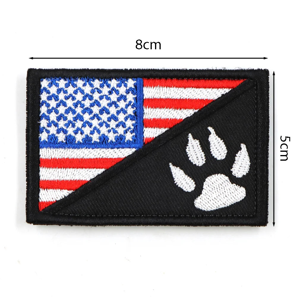 1PC Tactical Dog Series Patch Morale Military Paw Pattern Sheepdog Service Dog Working In Training For Harness Vest Collar