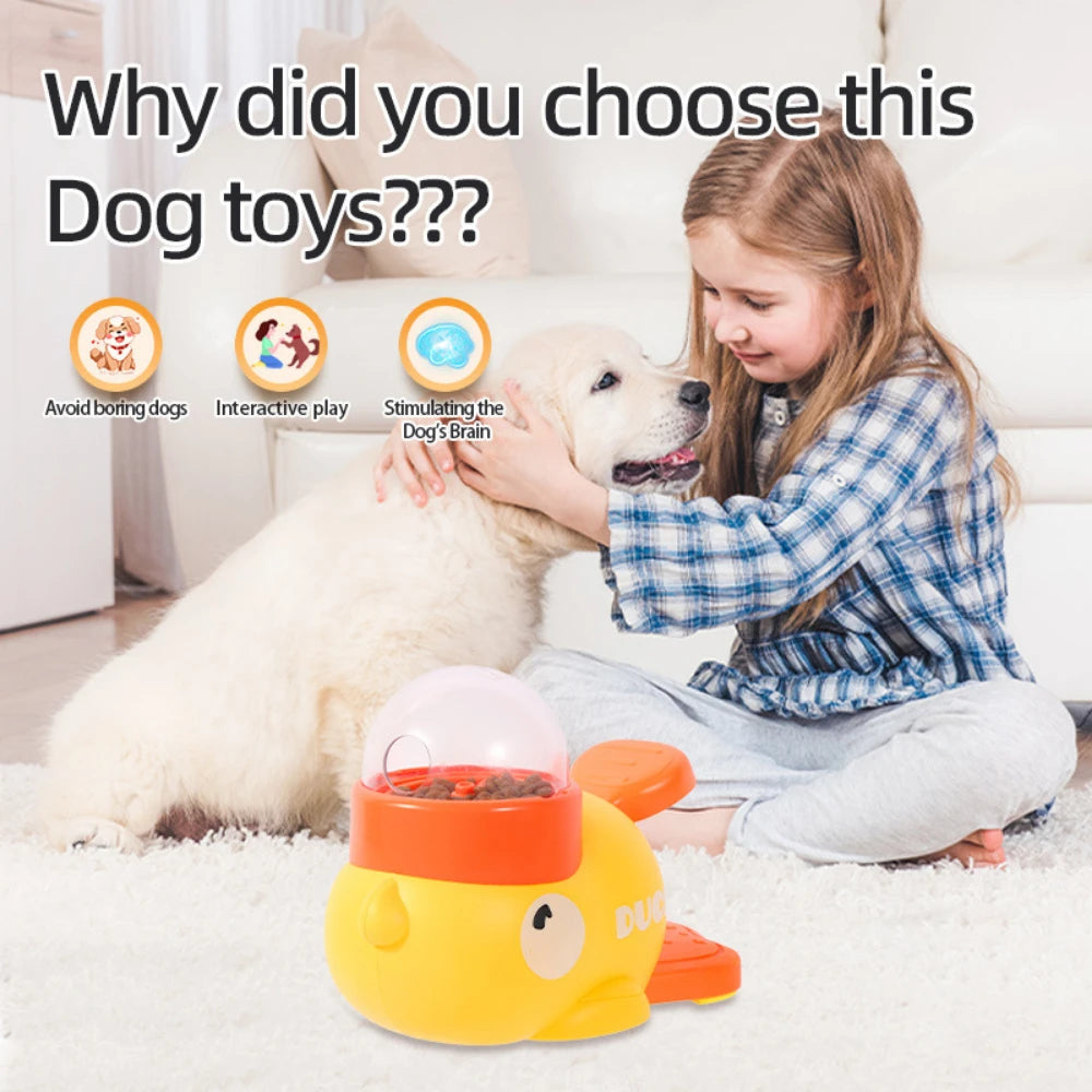 Pet Snack Feeder Dog Food Dispenser Automatic Feeder Puppy Cartoon Duck Design Used to Train Dogs Accessories Cats Cat Supplies