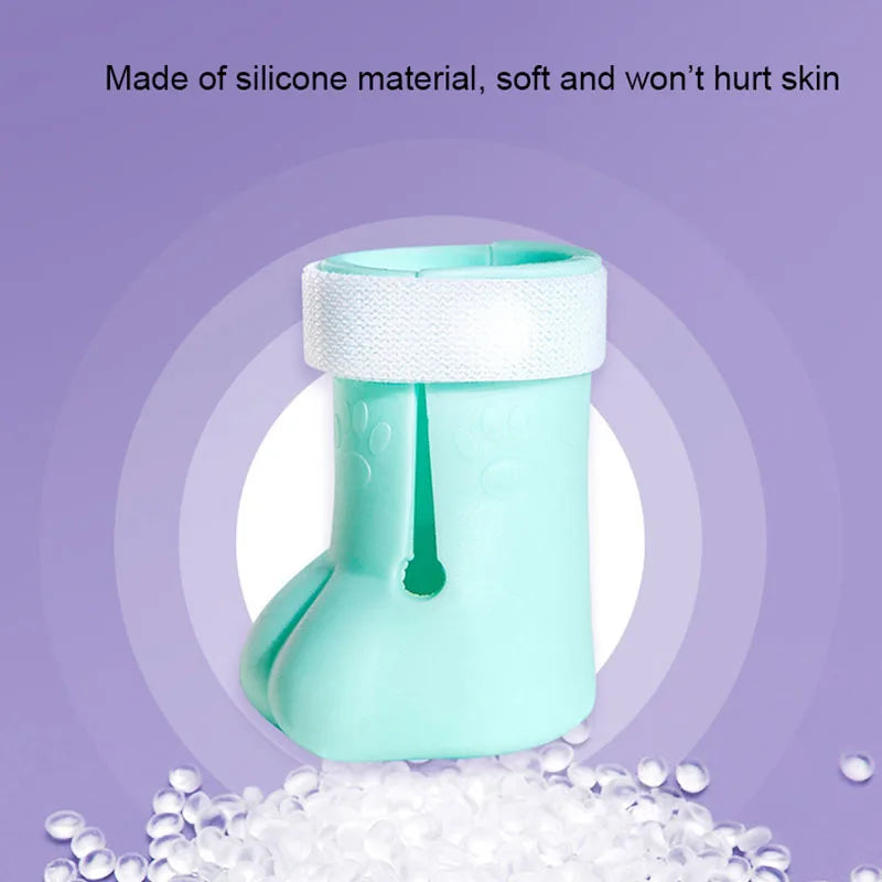 4Pcs/Set Pet Dog Cat Foot Cover Shoes Anti Slip Cat Shoe Rubber Boots for Anti Slip Scratch Prevention Dogs Cats Foot Cover