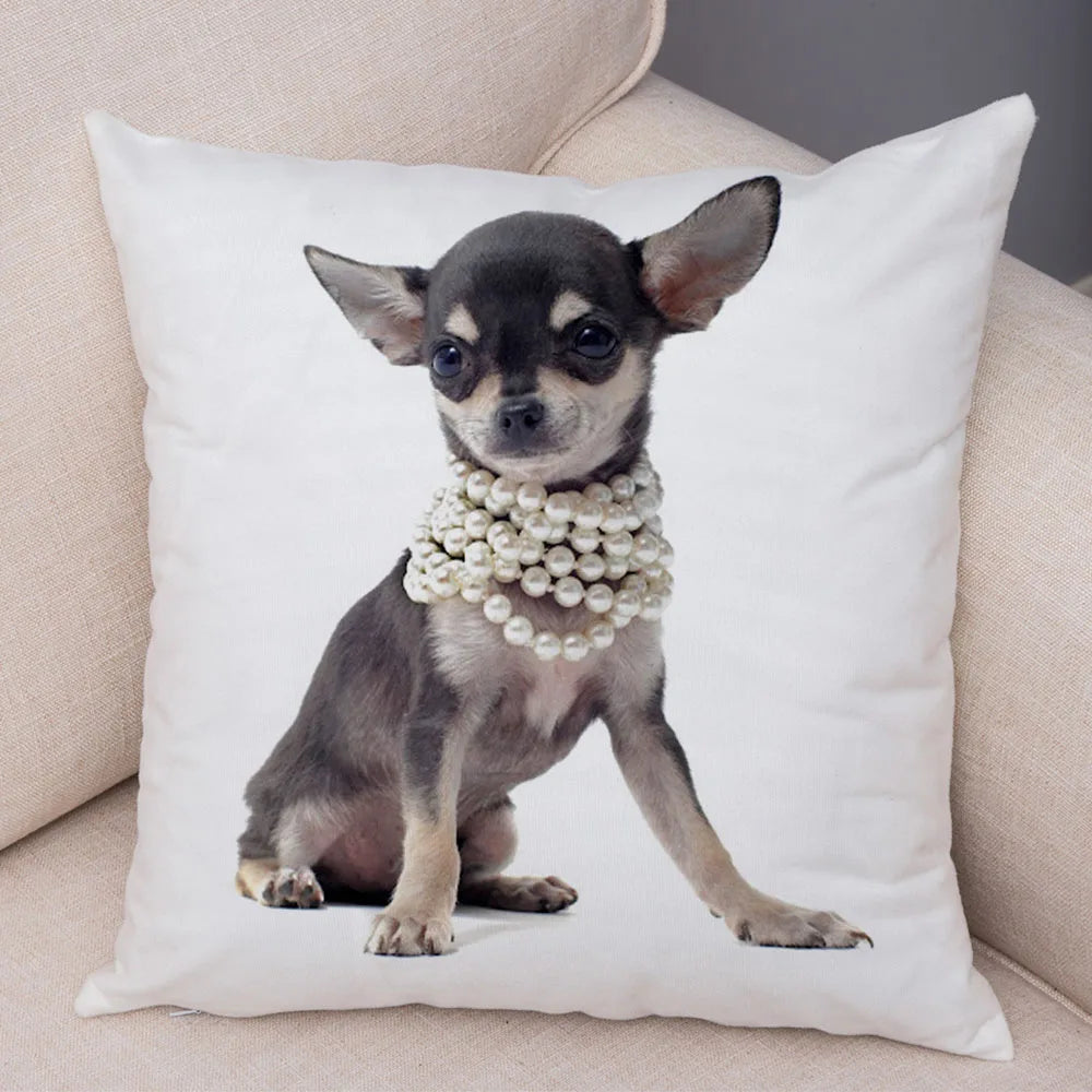 Cute Puppy Chihuahua Pillowcase Cushion Cover Car Sofa Home  Pet Animal  Decoration
