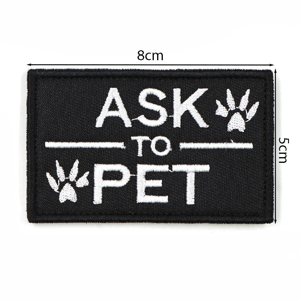 1PC Tactical Dog Series Patch Morale Military Paw Pattern Sheepdog Service Dog Working In Training For Harness Vest Collar
