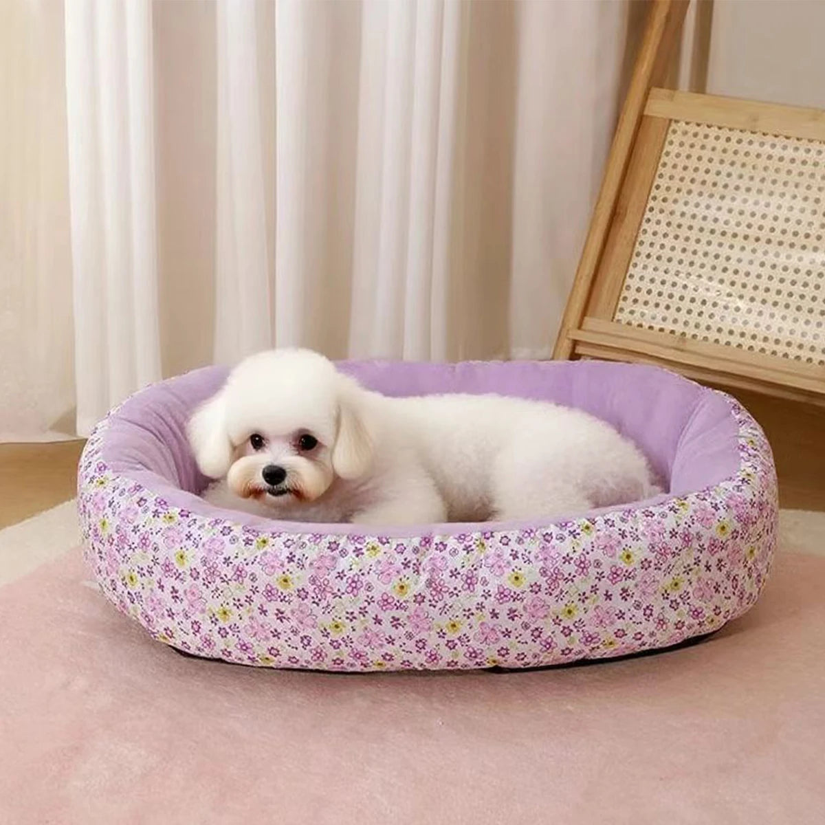All Seaasons Dog Bed for French Bulldog Chihuahua Four Color Soft Cat Bed Flower Dog Pad Sleeping Kitty Pad Cute Pet Bed for Dog