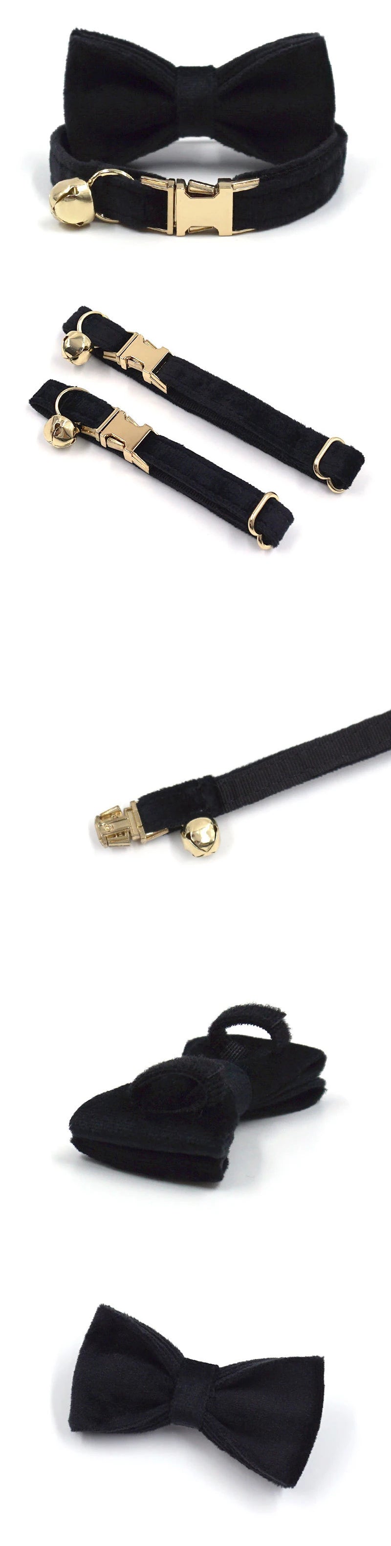 Personalized Cat Collar Velvet ID Engraving Name Tag Collar for Cat Necklace Puppy Kitten Bell Bow tie Custom Small Dog Collar