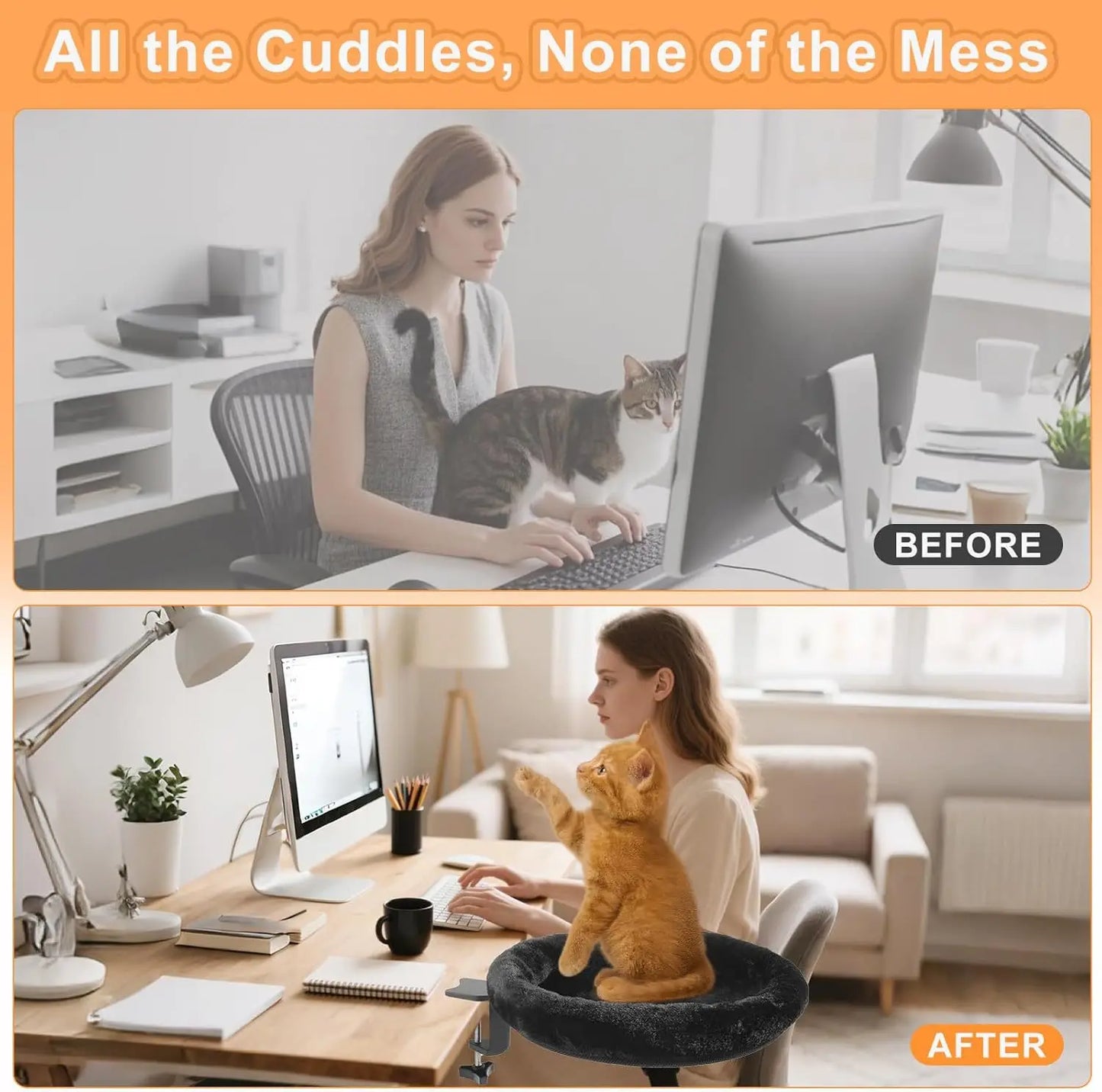 Big Size Portable Suspended Cat Bed Office Desk Hammock Cat Mat Hamac Pour Chat Cozy Pet Accessories for Feline Comfort