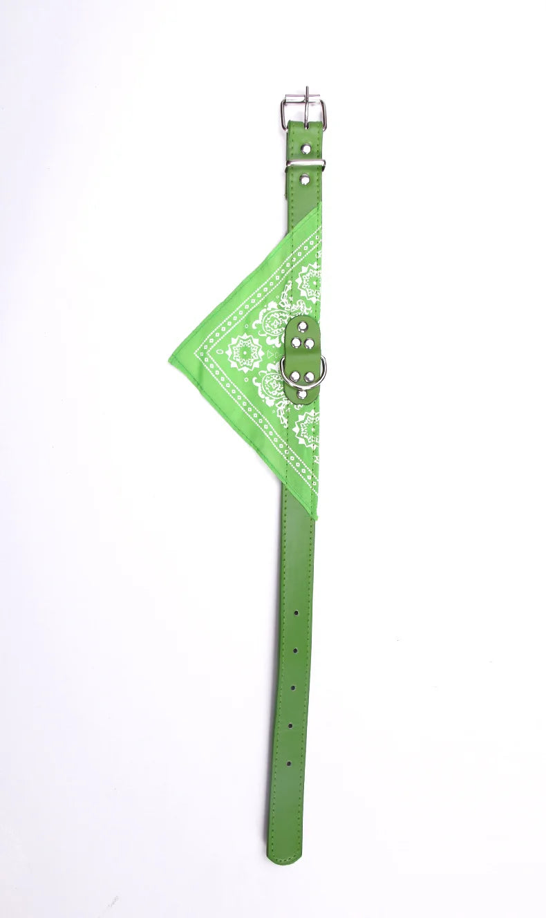 Classic Pet Cat Collar PU Leather Small Dog Scarf Adjustable Puppy Cats Neckerchief trigon Pet Collars Accessories