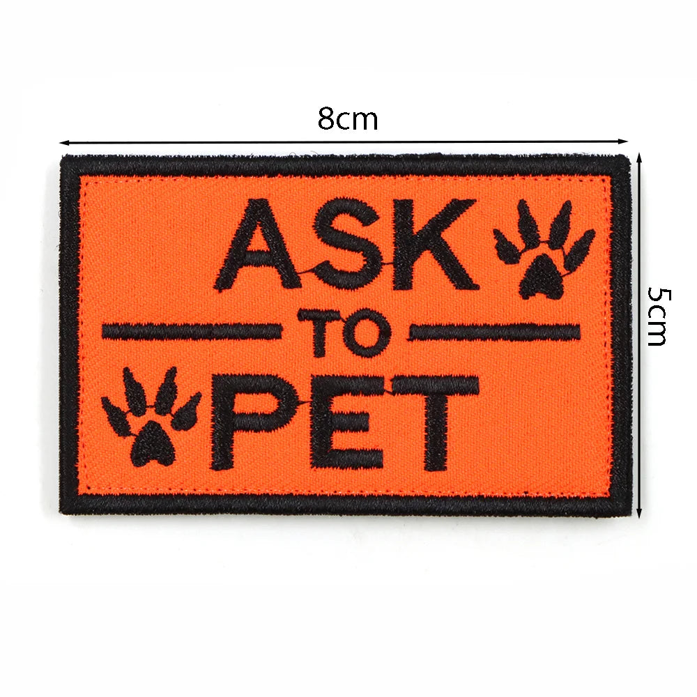 1PC Tactical Dog Series Patch Morale Military Paw Pattern Sheepdog Service Dog Working In Training For Harness Vest Collar