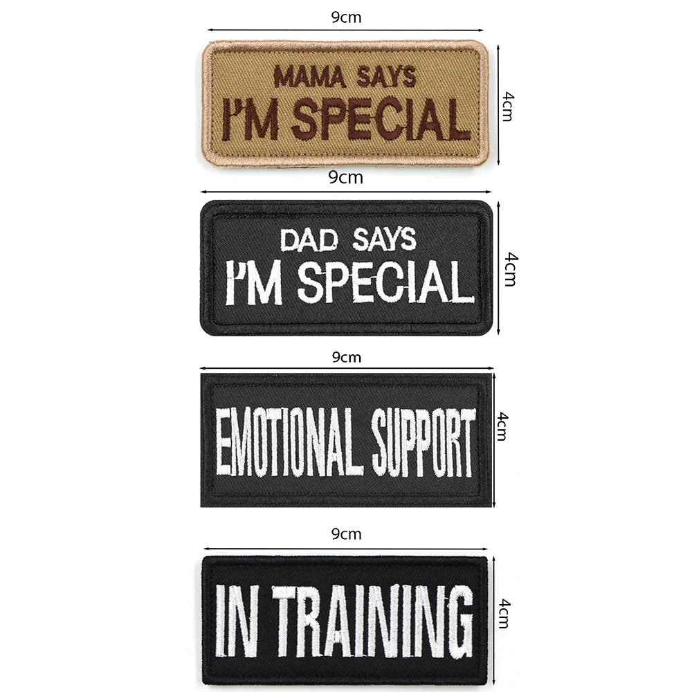 1PC Tactical Dog Series Patch Morale Military Paw Pattern Sheepdog Service Dog Working In Training For Harness Vest Collar