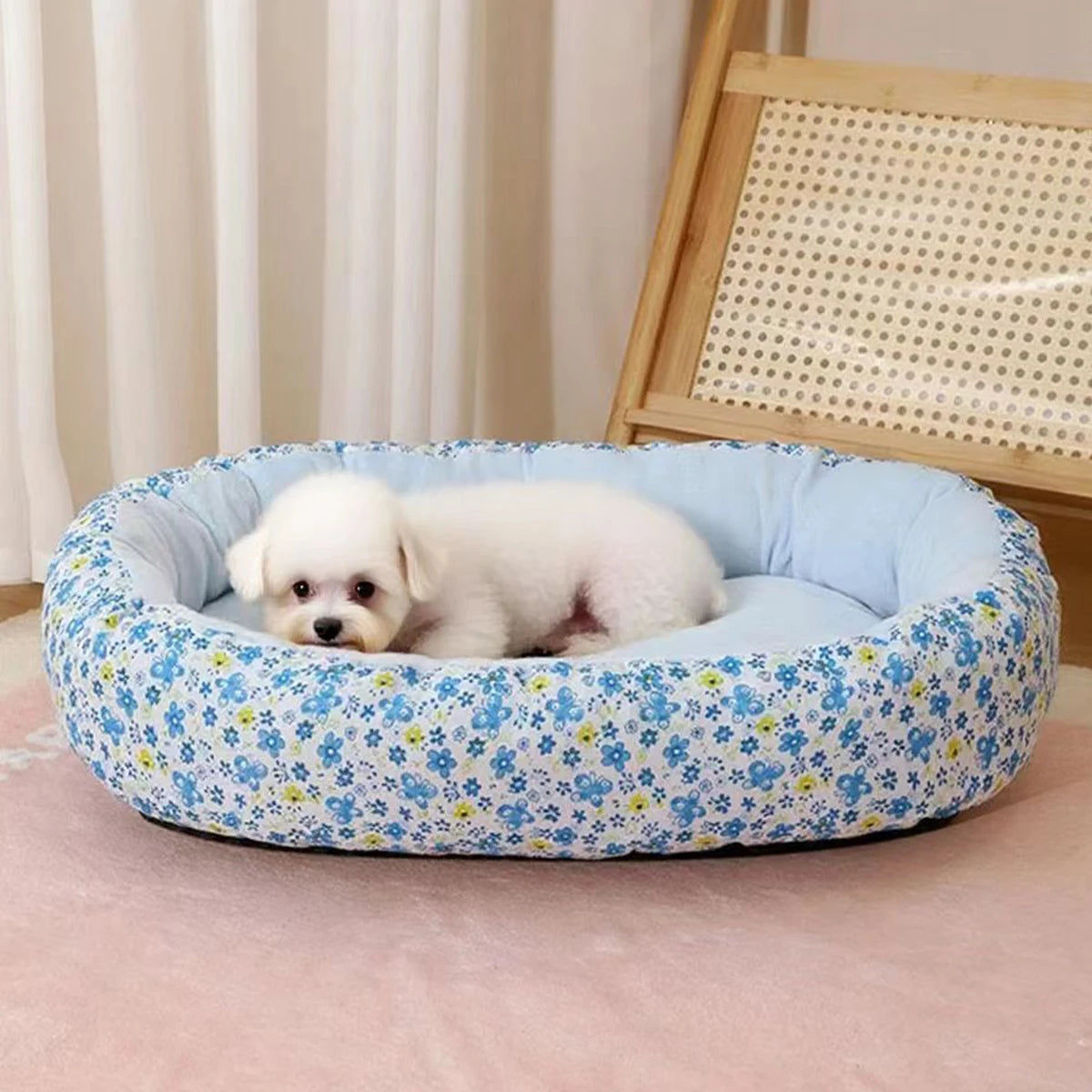 All Seaasons Dog Bed for French Bulldog Chihuahua Four Color Soft Cat Bed Flower Dog Pad Sleeping Kitty Pad Cute Pet Bed for Dog