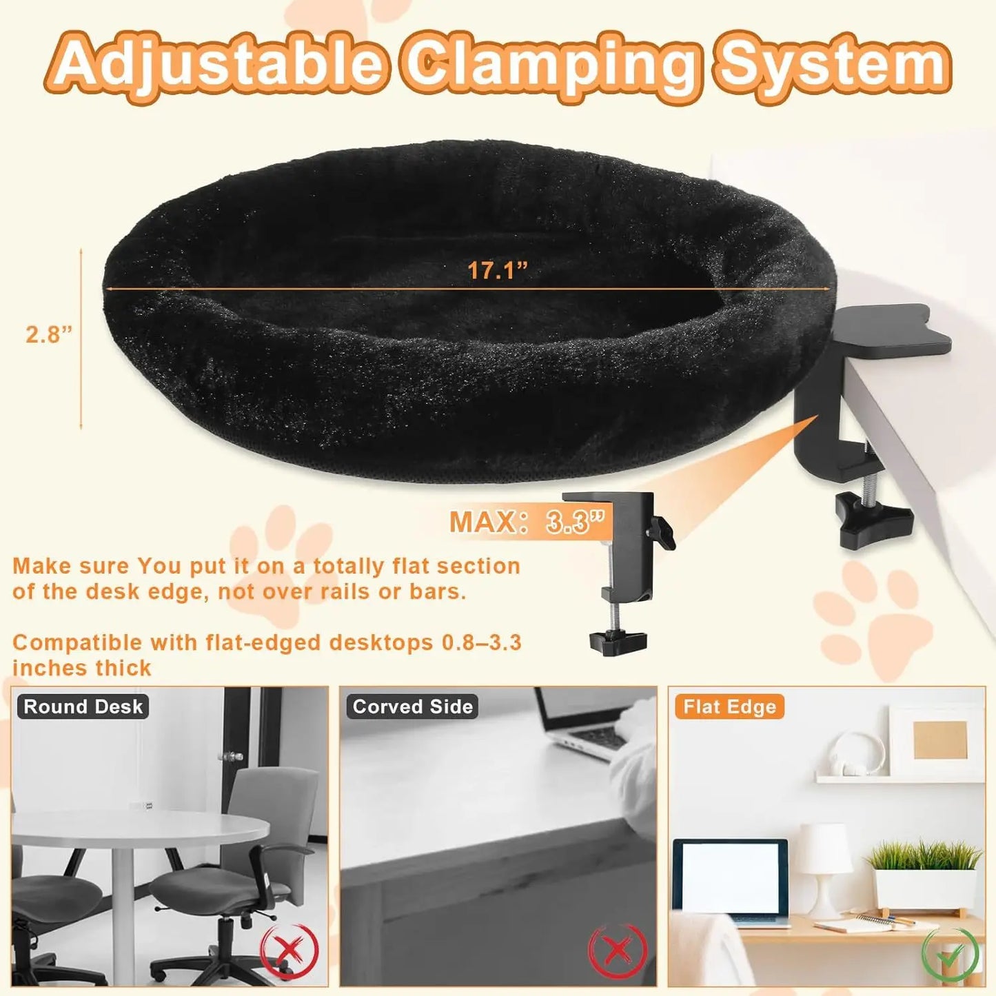 Big Size Portable Suspended Cat Bed Office Desk Hammock Cat Mat Hamac Pour Chat Cozy Pet Accessories for Feline Comfort