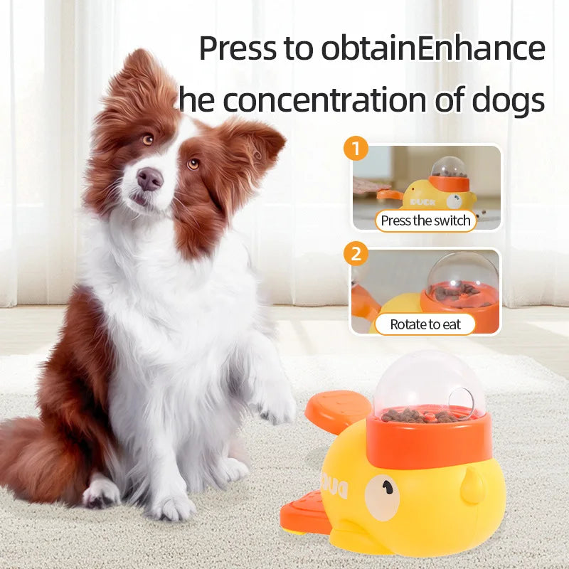 Pet Snack Feeder Dog Food Dispenser Automatic Feeder Puppy Cartoon Duck Design Used to Train Dogs Accessories Cats Cat Supplies