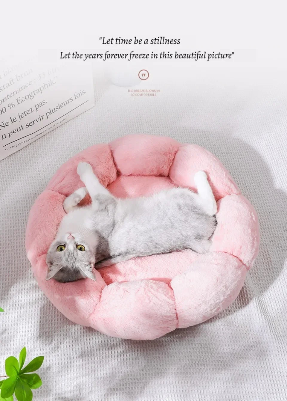 40CM Flower Soft Cat Bed Comfortable Sleep Pet Bed Cat Sleeping Mat Long Plush Dogs Basket Cushion Cat Mat Animals Sleeping Sofa